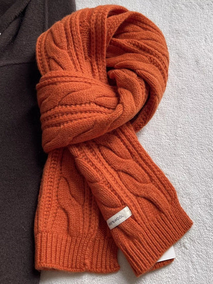 Wool Cable Knit Winter Scarf