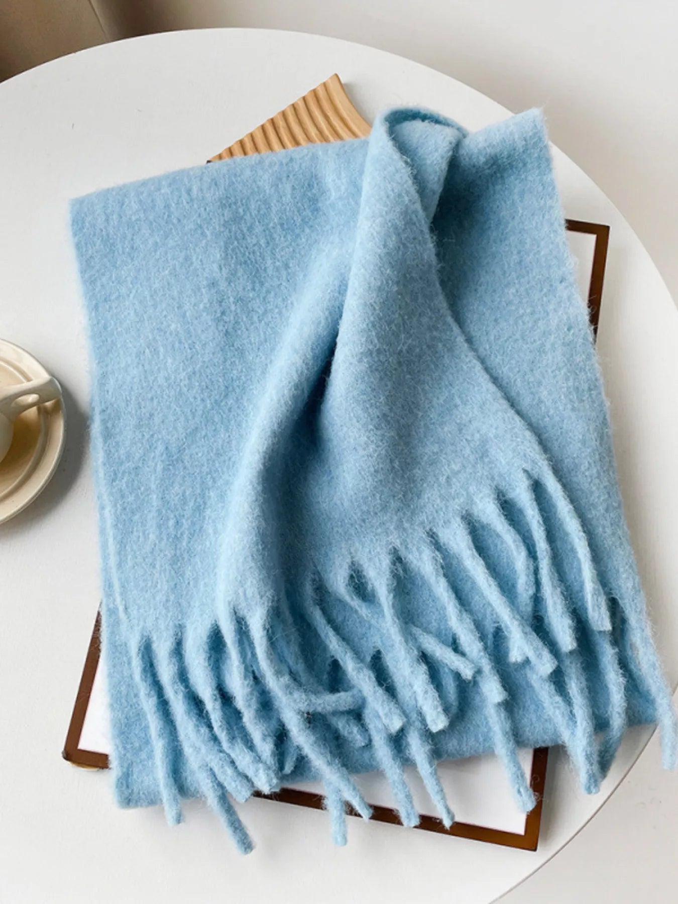 Fringe Solid Color Scarf