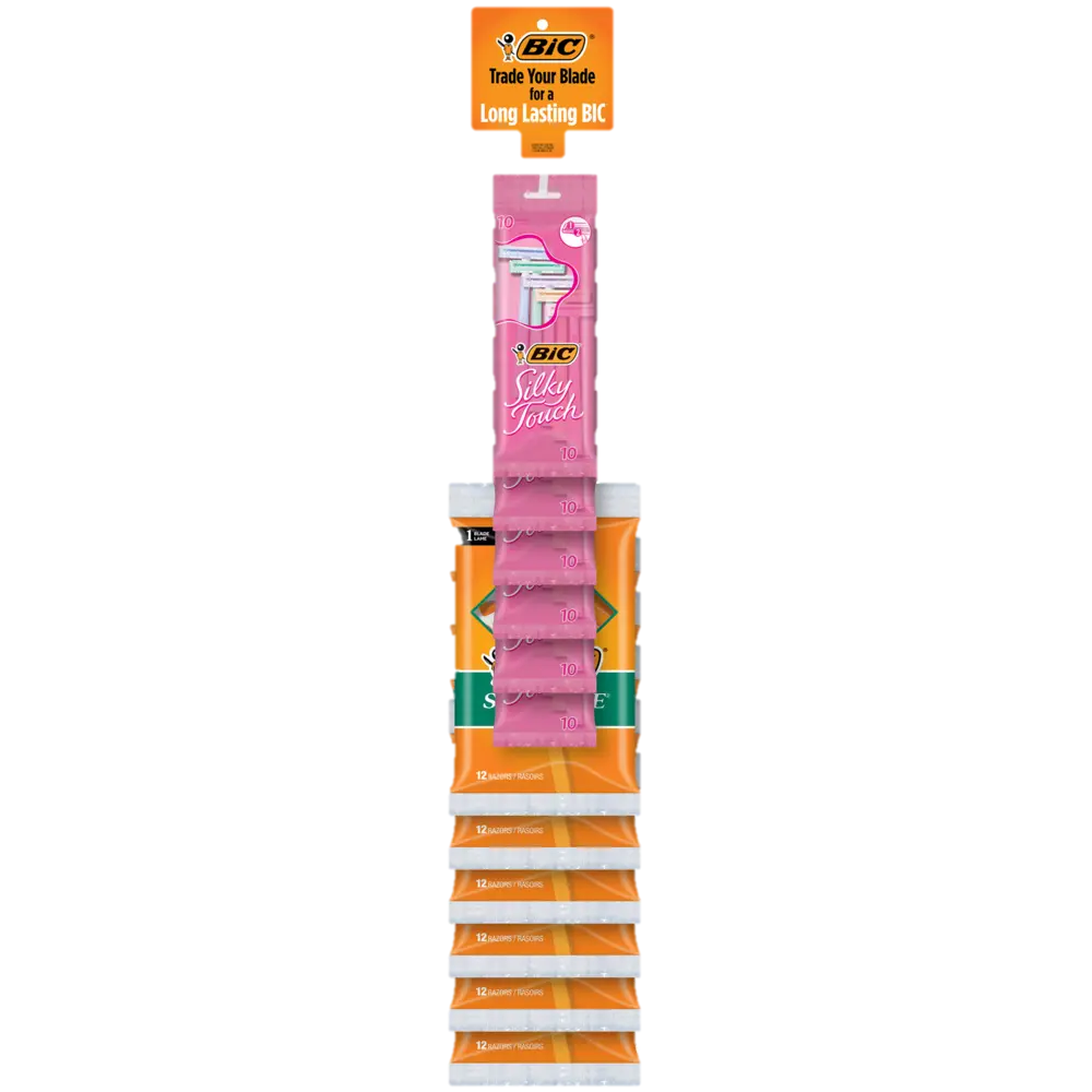 Bic Razors Sensitive 12ct 1 blade & Silky Touch 10ct 2 blades asst
