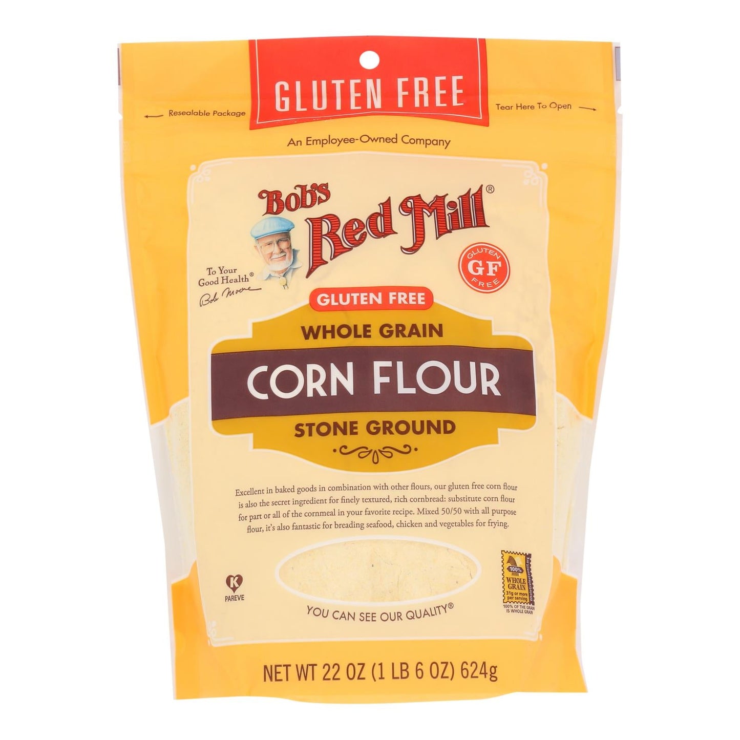 Bob's Red Mill Gluten-Free Corn Flour, 22 oz, Pack of 4