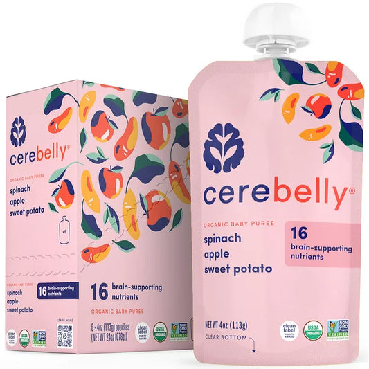 Cerebelly Spinach Apple Sweet Potato Puree | 3/4 Oz, Case of 6