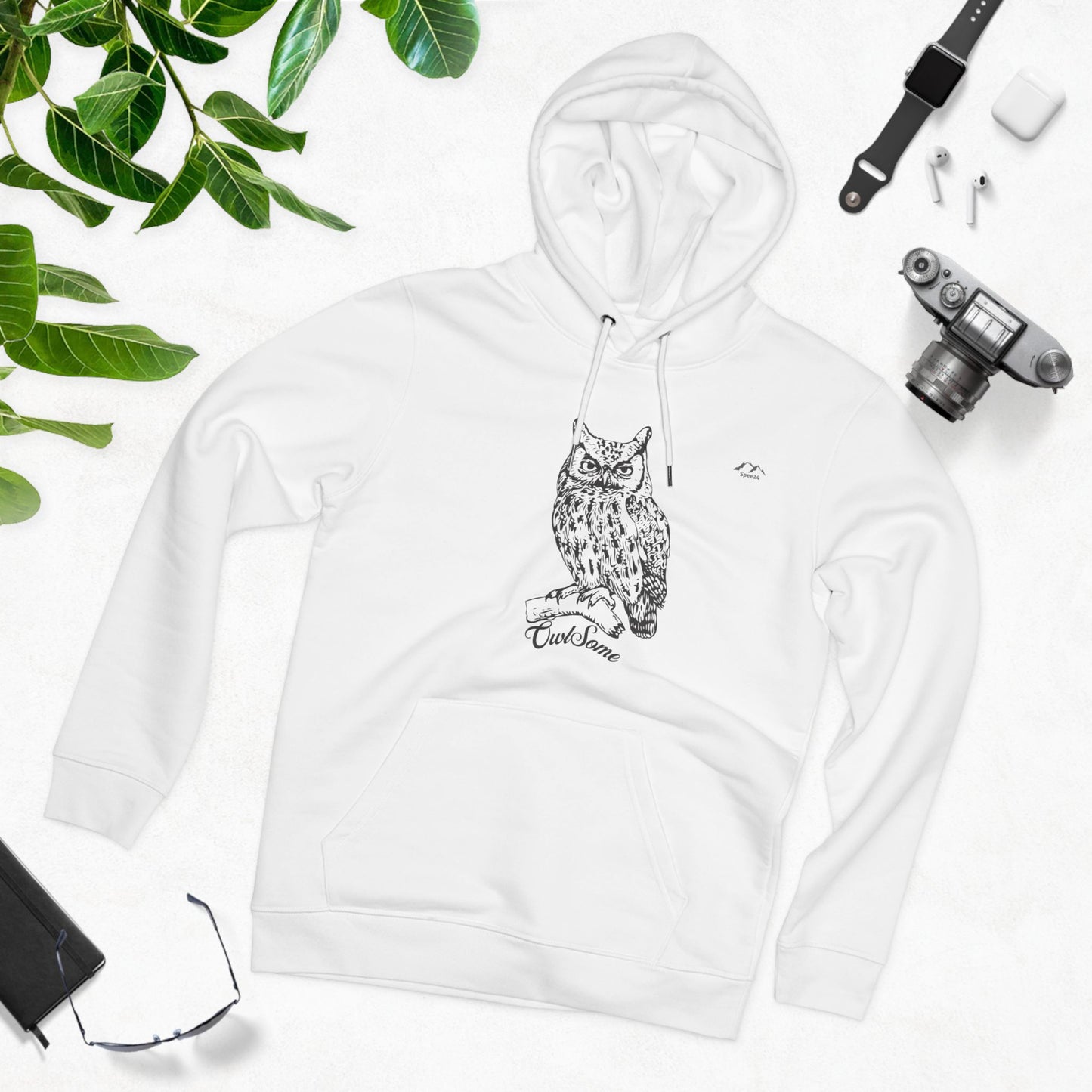 HD-055ML-24 Owl Hoodie Owl Lover Gift Woodland Owl Art