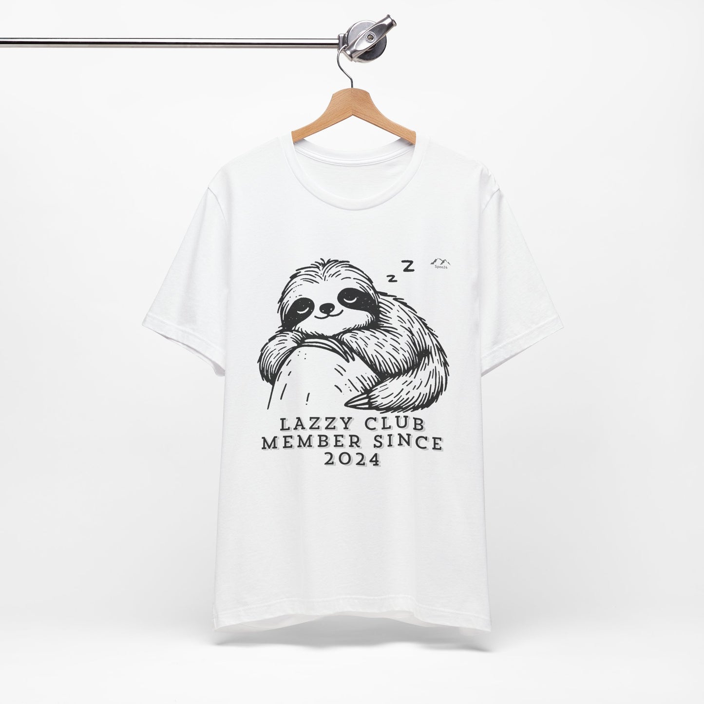 TS-093ML-24 Unisex Cute Lazy club Sloth T Shirt Slow And Steady Art