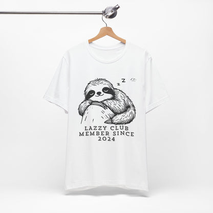 TS-093ML-24 Unisex Cute Lazy club Sloth T Shirt Slow And Steady Art