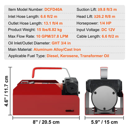 Portable Electric Self-priming Fuel Delivery Extractor Kit