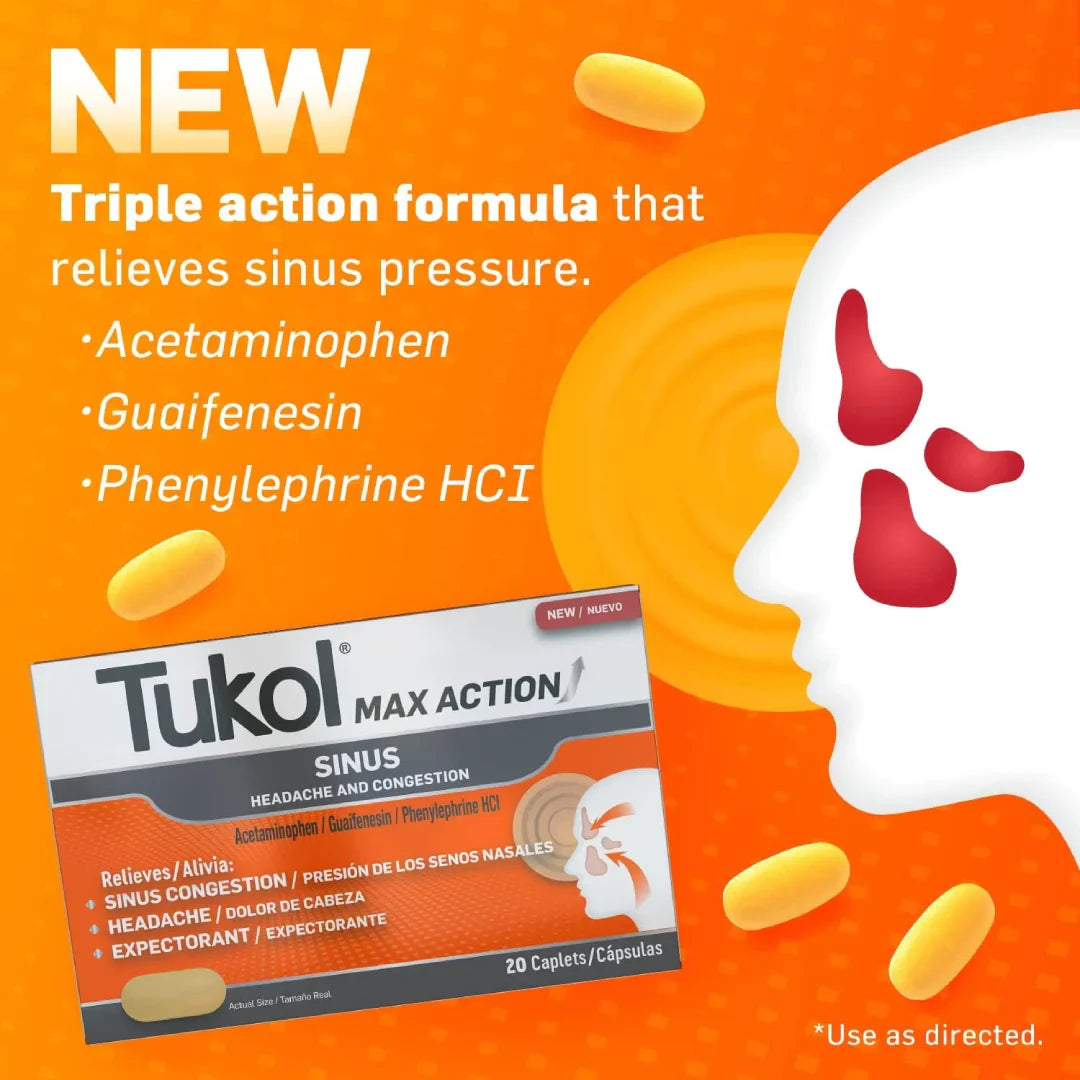 Tukol Max Action Sinus Caplets 20 ct