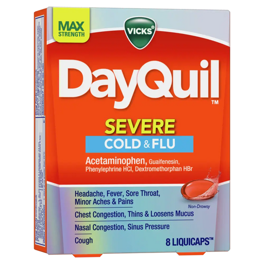 Vicks DQ severe Cold & Flu Max Strenght liquid caps 8 ct