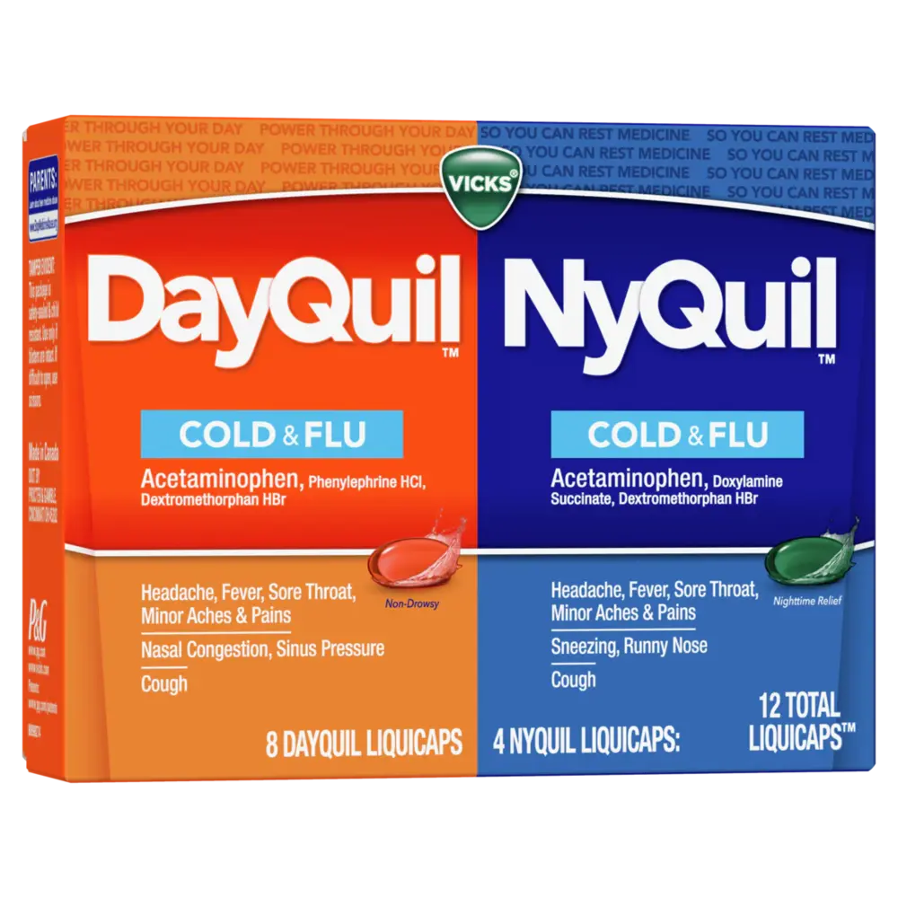 Vicks DQ & NQ Cold & Flu Medicine (8DQ+4NQ) 12 ct