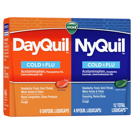Vicks DQ & NQ Cold & Flu Medicine (8DQ+4NQ) 12 ct