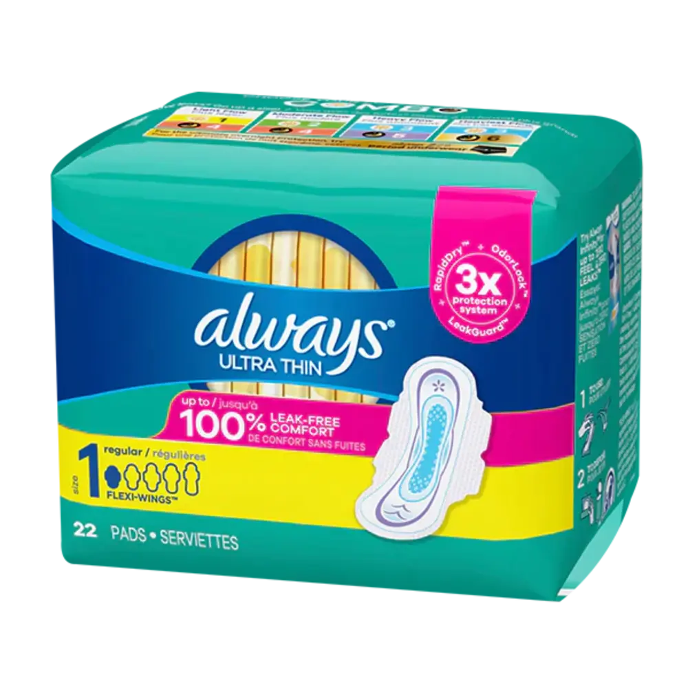 Always Ultra Thin Regular W/Wings 22 ct