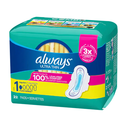 Always Ultra Thin Regular W/Wings 22 ct