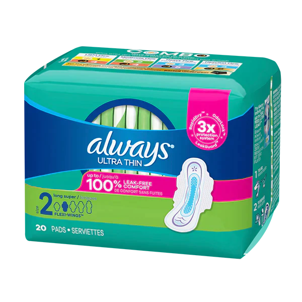 Always Ultra Thin Super Long W/Wing 20 ct