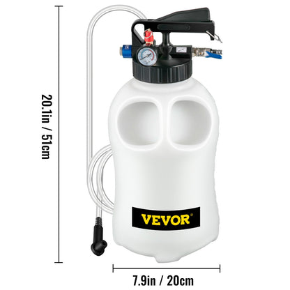VEVOR Transmission Fluid Pump 2 Way Manual ATF Refill System Dispenser, Oil And Liquid Extractor 10 Liter Large Capacity, Automatic Transmission Fluid Pump Tool Set With 14 Pieces ATF Filler Adapters