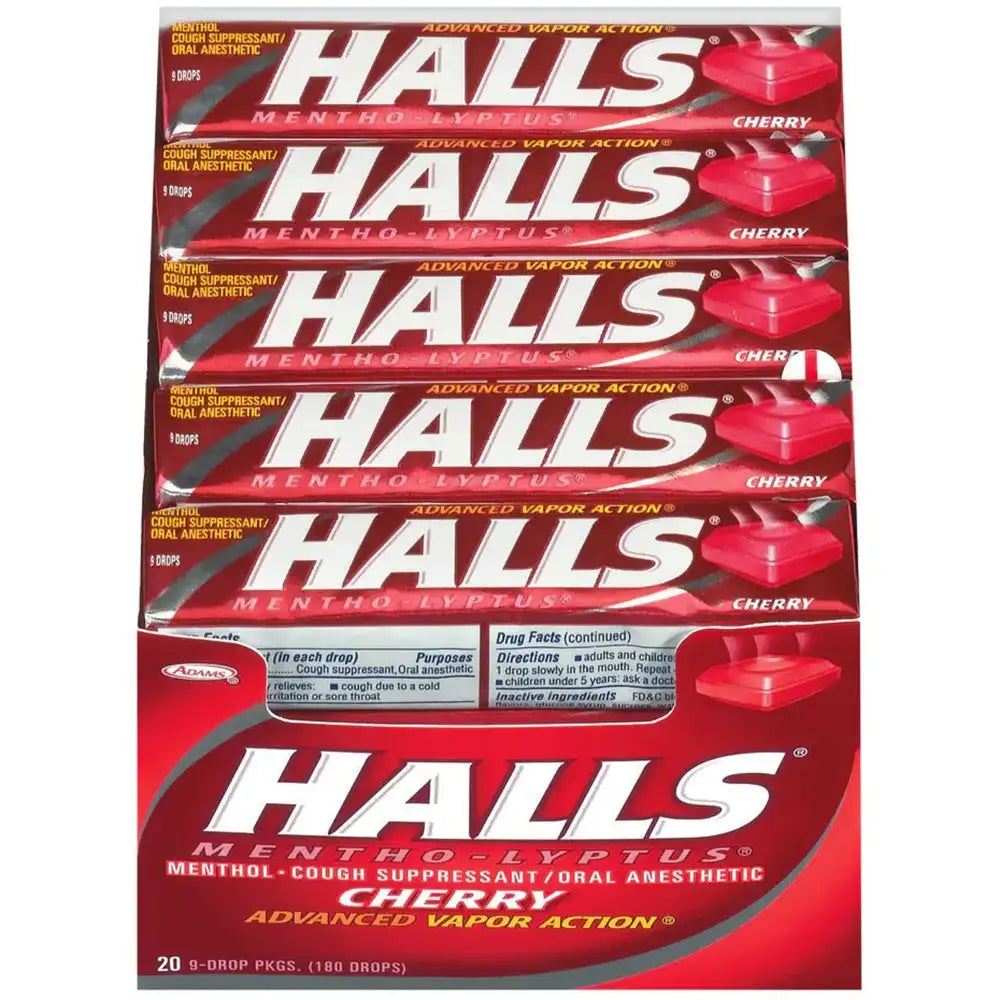 Halls Cherry Sticks 9 ct