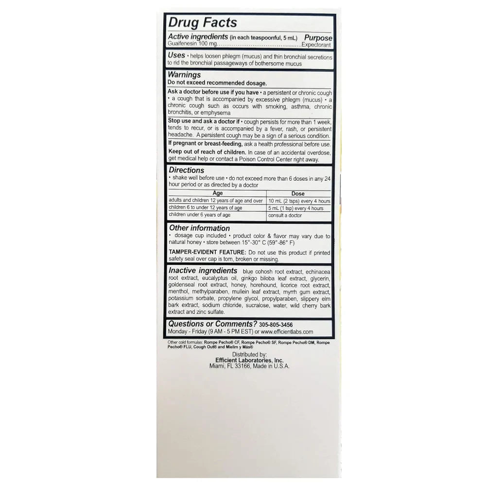 Rompe Pecho EX Congestion Con Miel (Yellow) 6 oz