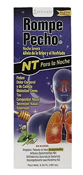 Rompe Pecho Night Time Severe Cold & Flu (Purple) 6 oz
