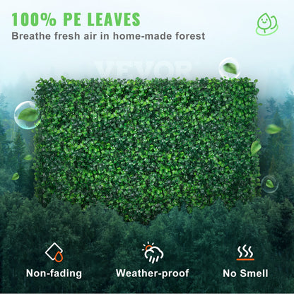 VEVOR 12PCS Grass Wall Panels For 32 SQ Feet, Boxwood Hedge Wall Panels, Artificial Grass Wall , Privacy Hedge Screen UV Protected For Outdoor Indoor Garden Fence Backyard