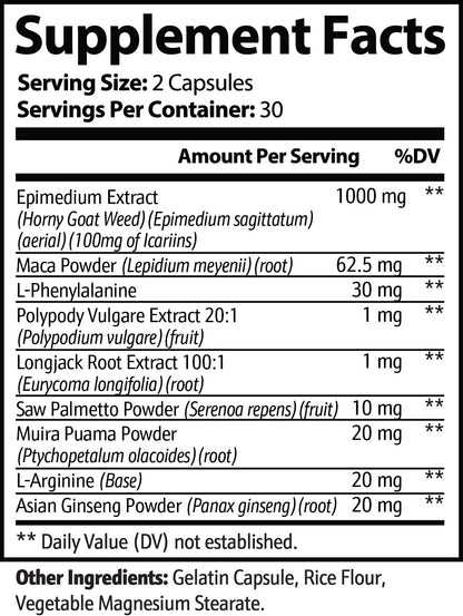 Horny Goat Weed Blend Boosts Libido, Energy, Stamina, And Hormonal Balance Herbal Vitality Support