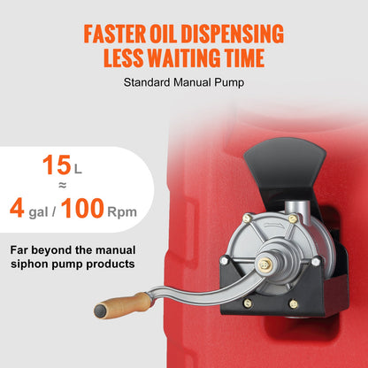 VEVOR 16 Gallon Fuel Caddy, Portable Gas Storage Tank Container With Hand  Rubber Wheels, Fuel Transfer Storage Tank For Gasoline Machine Oil Car Mowers Tractor Boat Motorcycle