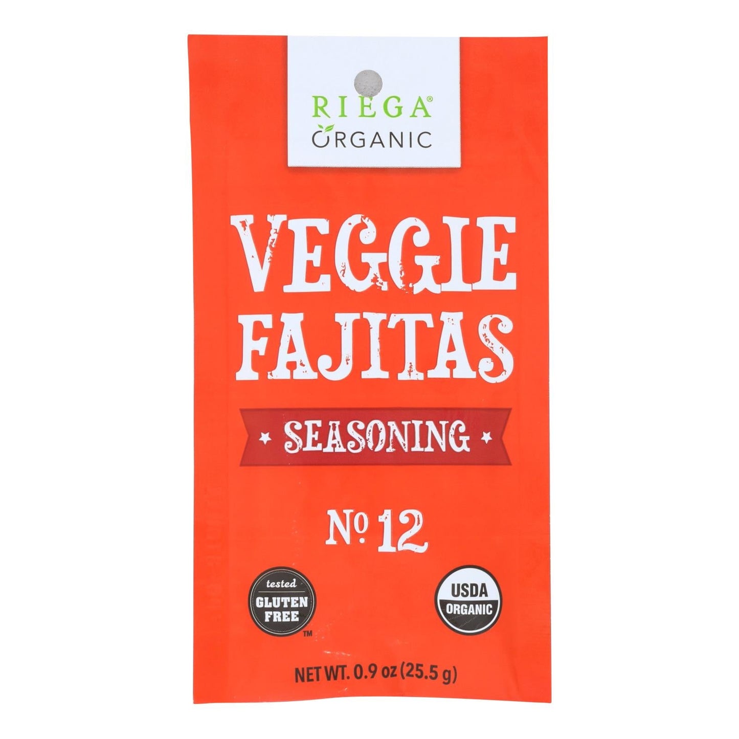Riega Foods Organic Veggie Fajitas Seasoning - Bold & Natural Flavor - .9 Oz (Pack of 8)