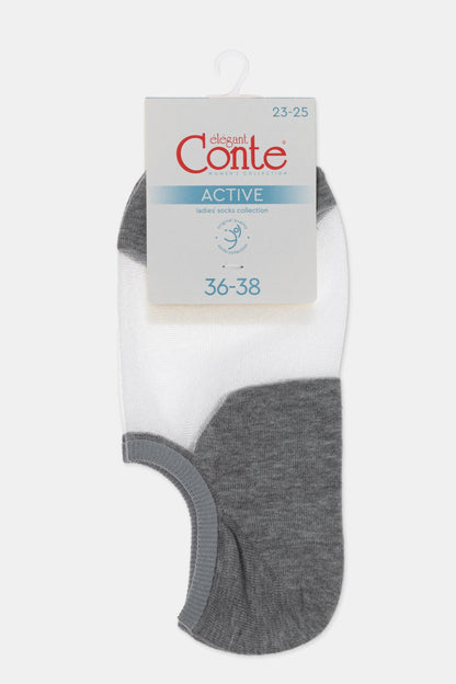 Cotton Ankle Socks Conte Active - Inserts Of Transparent Mesh