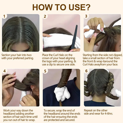 Satin Heatless Hair Curler, Lazy Natural Soft Wave DIY Heatless Curls For Sleep In Overnight, For All Hair Types - White
