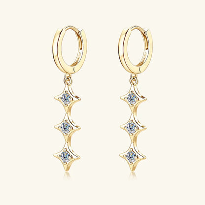 Moissanite 925 Sterling Silver Geometric Shape Earrings