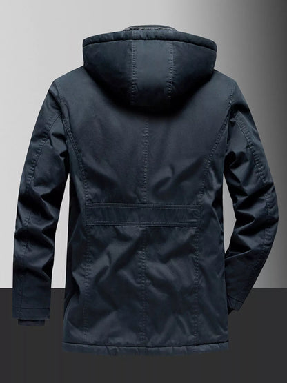Men's Plus Size Fleece Lined Hooded Winter Coat