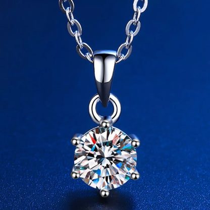 5 Carat Moissanite 925 Sterling Silver Pendant Necklace