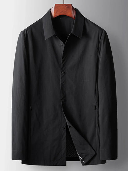 Men's Plus Size Button Up Long Sleeve Jacket