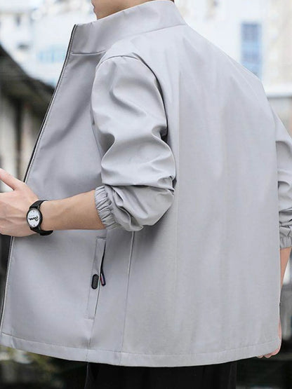Men's Plus Size Zip Up Long Sleeve Jacket