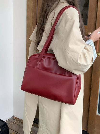 Classic Style Faux Leather Tote Bag
