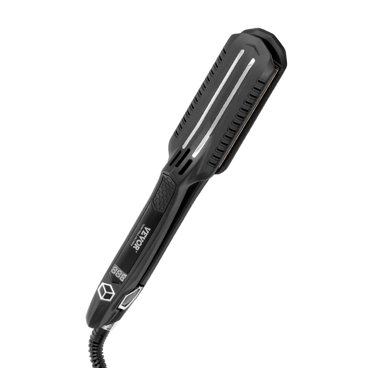 VEVOR Hair Straightener, Titanium Flat Iron, Dual Infrared Hair Straightener Flat Iron With LCD Display And 19 Temp Levels, Dual Voltage 110V 240V For Salon Home Travel Use