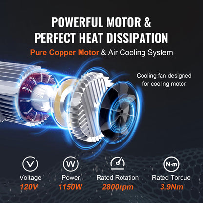 VEVOR Electric Hoist, 1320 Lbs Lifting Capacity, 1150W 110V Electric Steel Wire Winch With 14ft Wired Remote Control, 40ft Single Cable Lifting Height & Pure Copper Motor, For Garage Warehouse Factory