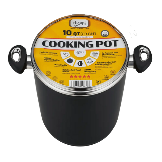 Champs Black Pot NS Speckled Inside w/ Glass Lid 3.1mm 10 qrt