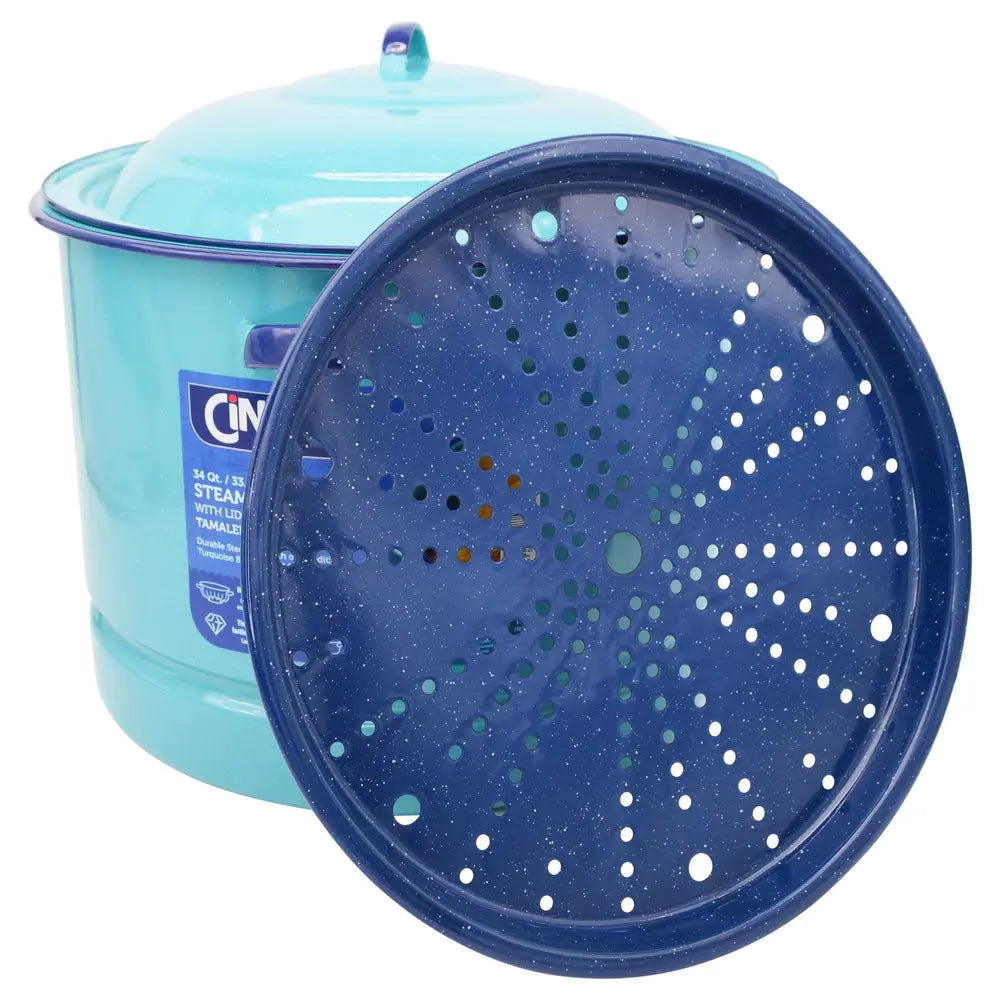 Cinsa Steamer Pot Turquoise 34 qrt