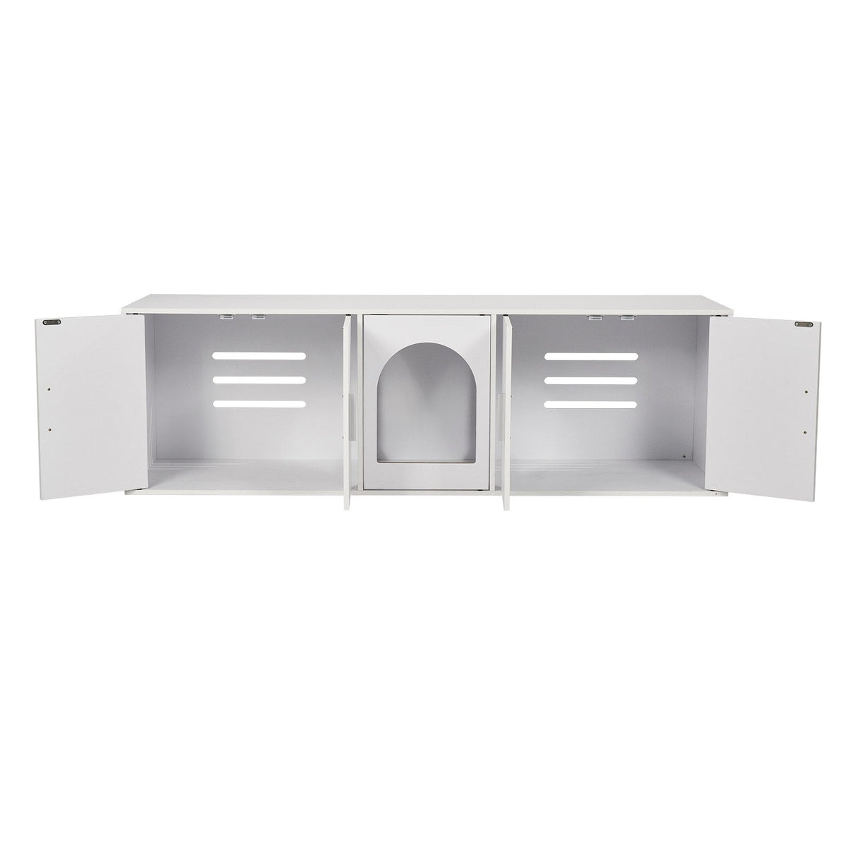 VEVOR Cat Litter Box Enclosure Wooden Litter Box Furniture Hidden  White
