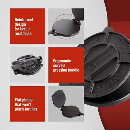 Victoria Tortilla Press Cast Iron Preseasoned 8"