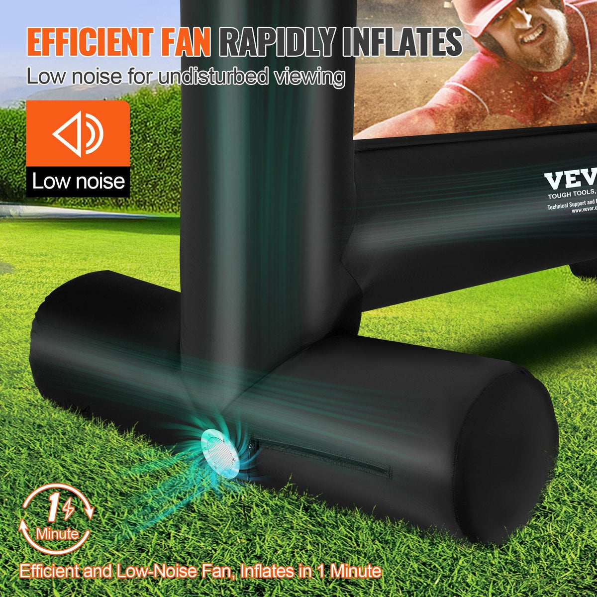 VEVOR Inflatable Movie Screen, 14 FT  168inch Inflatable Projector Screen For Outside With Blower And Carrying Bag, Front Rear Projection, Oxford Fabric Blow Up Screen For Outdoor Parties Backyard Mov