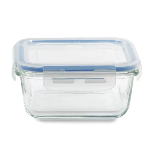 Glass Container Square Blue 3.4 cup