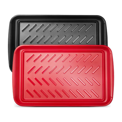 Plastic Serving Trays 17x10.35 Inch Anti-Slip Eating Food Trays 2-Pack