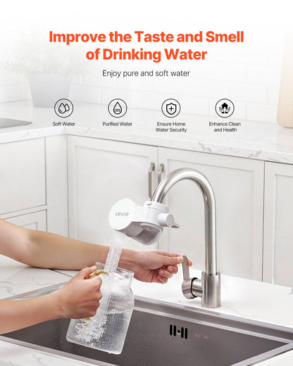 Faucet Mount Water Filter Sink Water Purifier For Kitchen Horizontal White