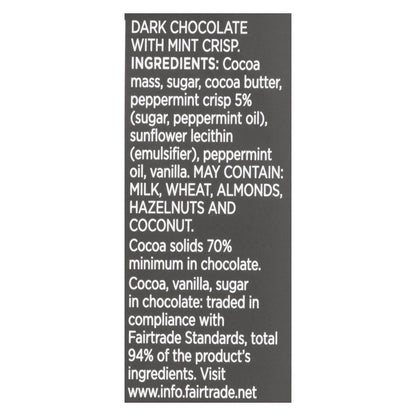 Divine Dark Chocolate Bar with Mint Crisp - 12 Pack - 3 Oz