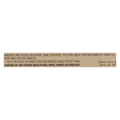 Chocolove XOXOX Dark Chocolate Bar with Orange Peel -12x 3.2 Oz