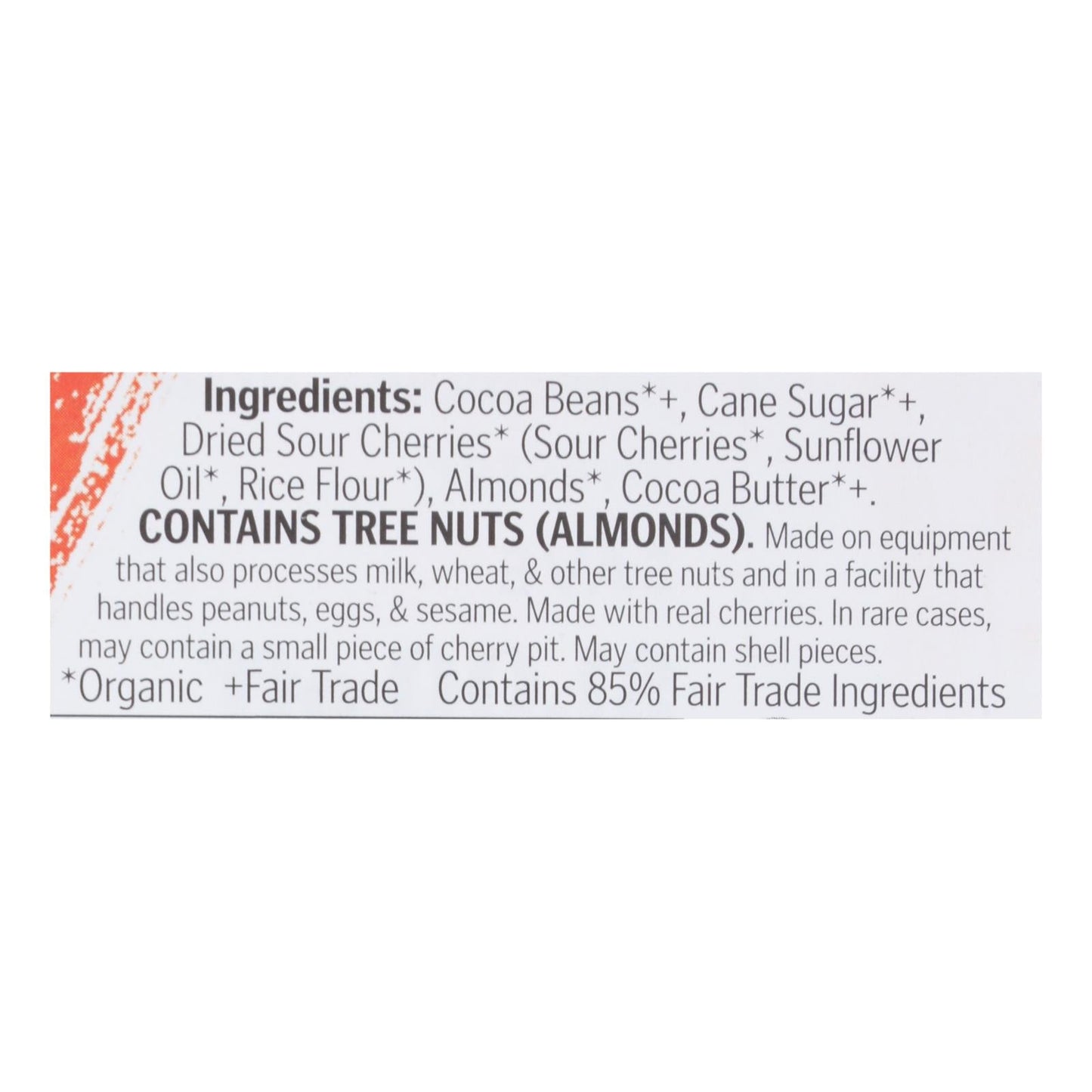 Theo Organic Dark Chocolate Bar - Cherry & Almond 3 Oz, 12 Pack