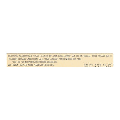 Chocolove Xoxox Premium Milk Chocolate Bar with Toffee and Almonds - 12x3.2 oz