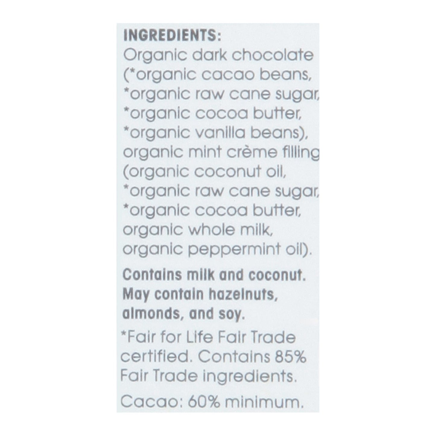 Alter Eco Dark Chocolate Thin Mints Cream Cookies - 2.96 Oz - Pack of 12