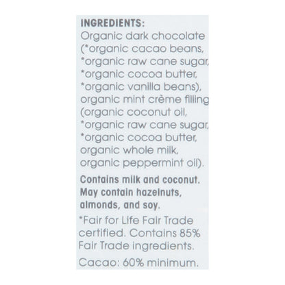 Alter Eco Dark Chocolate Thin Mints Cream Cookies - 2.96 Oz - Pack of 12