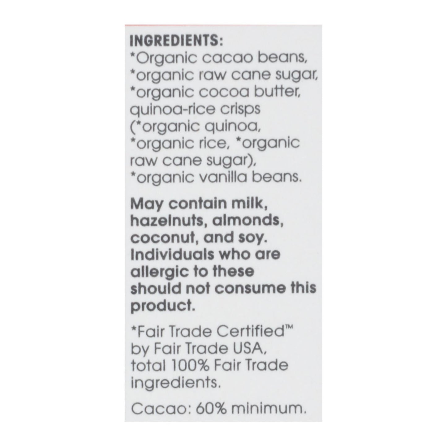 Alter Eco Americas Organic Dark Quinoa Superfood Chocolate Bar - 2.82 Oz Bars - Case of 12