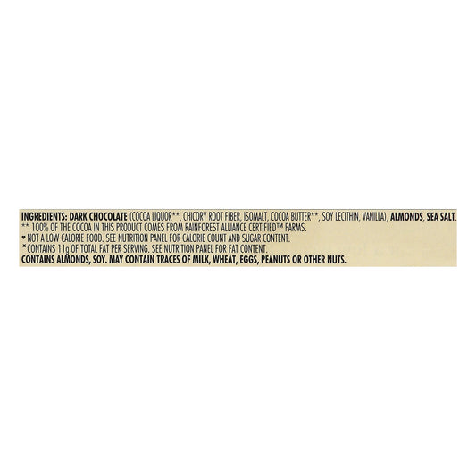 Chocolove XO Bar Dark Chocolate with Almonds & Sea Salt, 3.2 oz, Case of 12